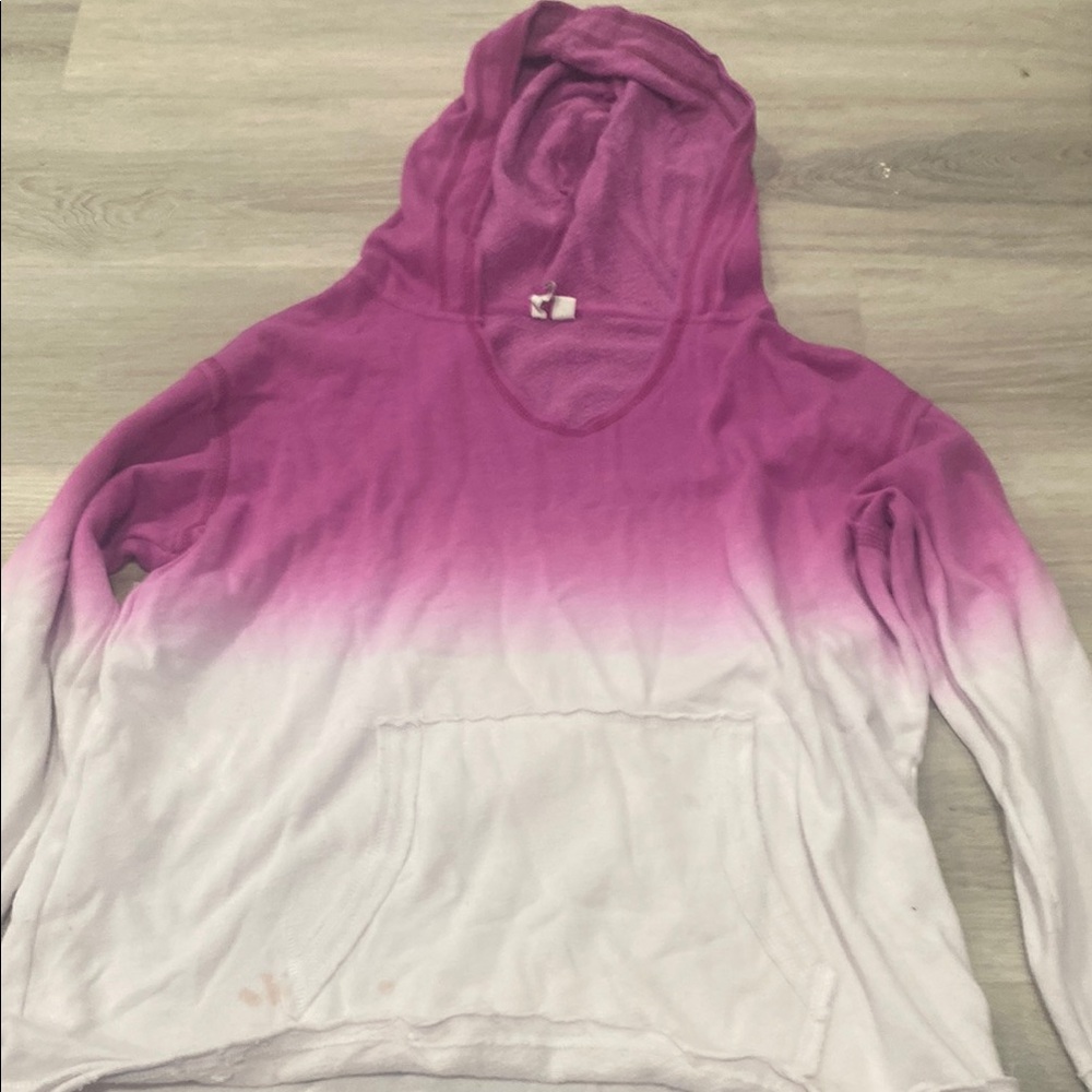 Pink and White Ombre Hoodie